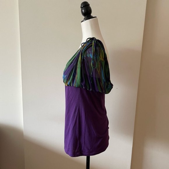 Vintage Purple effect top with tie shoulders detail Charlotte Russe - Picture 5 of 8